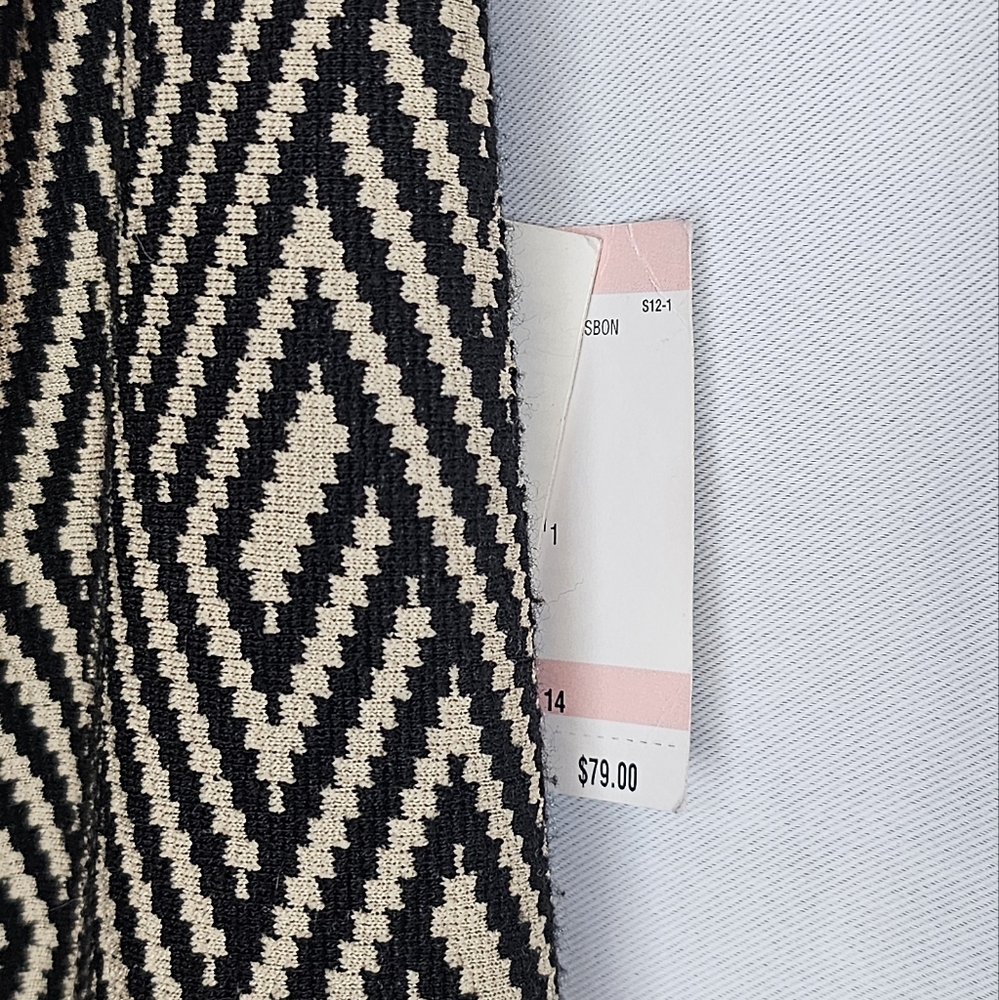 Kasper Black and White Patterned Midi Skirt - Picture 4 of 5